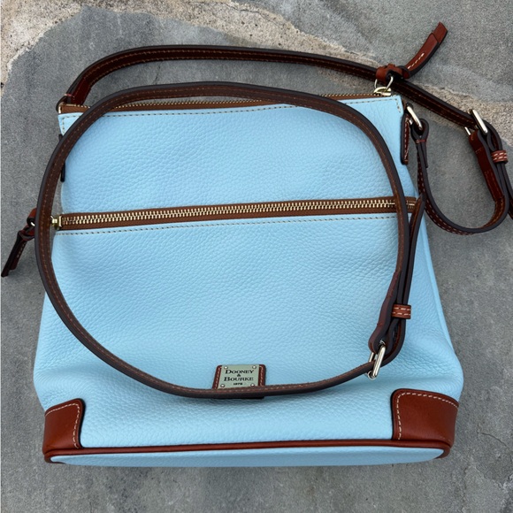 Dooney & Bourke Pebble Grain Cross Body Pale Blue Bag Purse - Picture 7 of 8